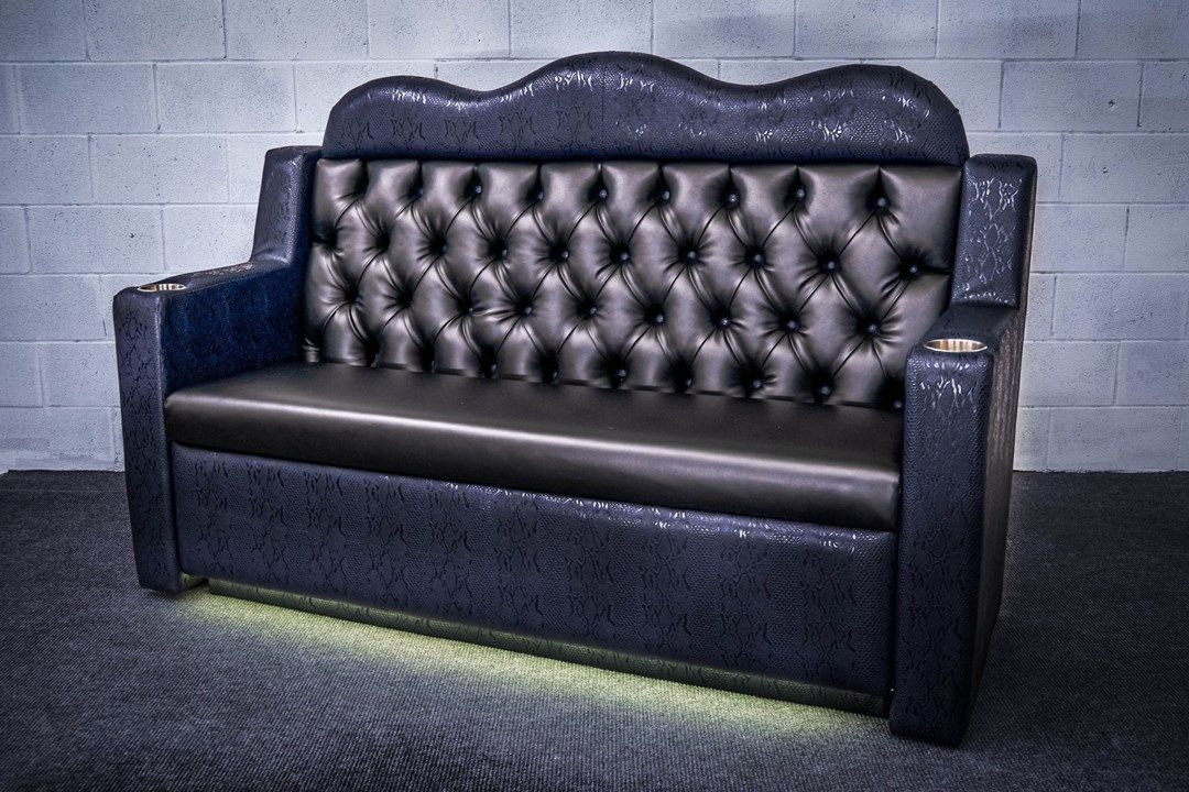 Blue crocodile nightclub couch