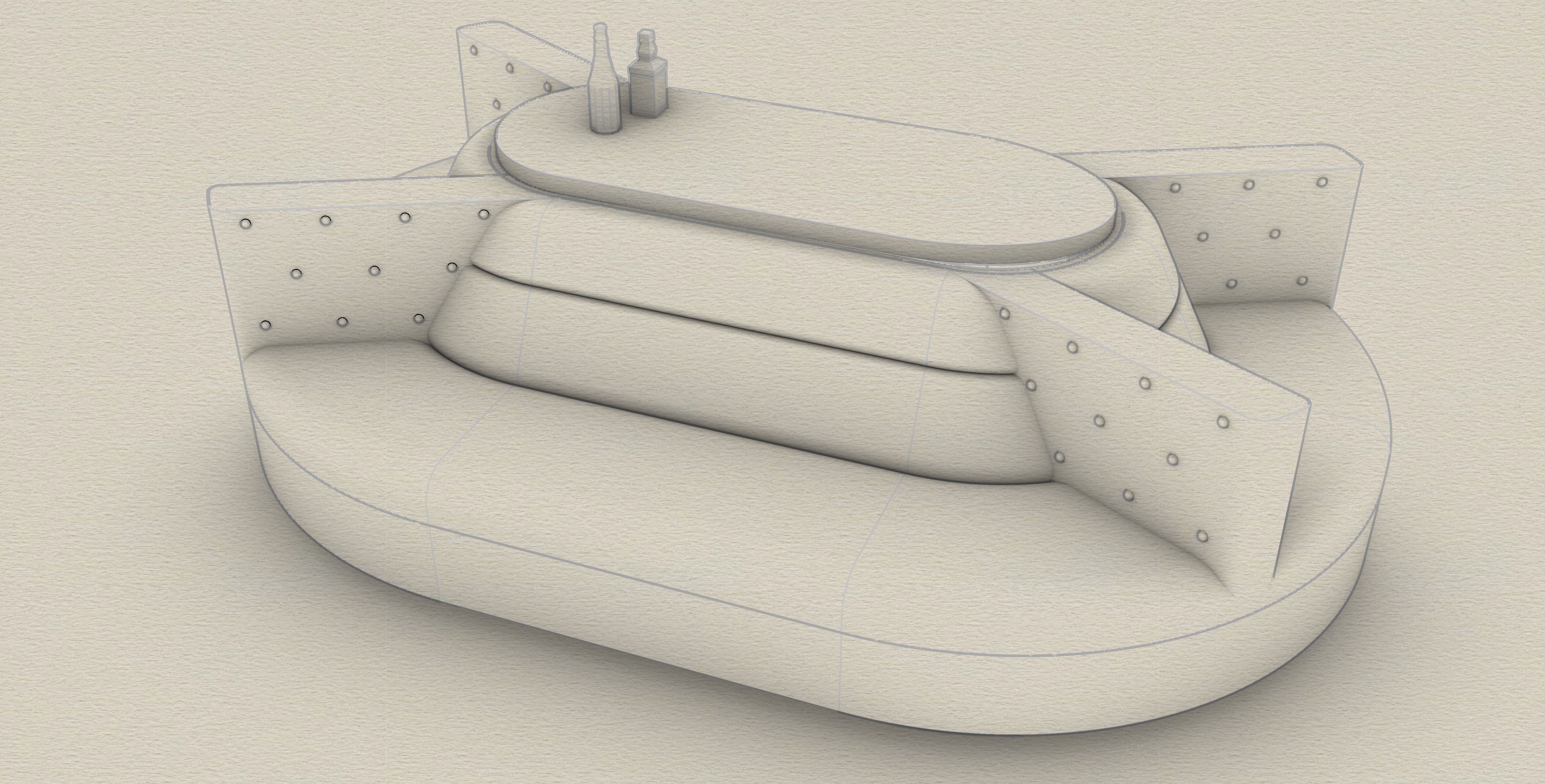 nightclub Island couch 3d model