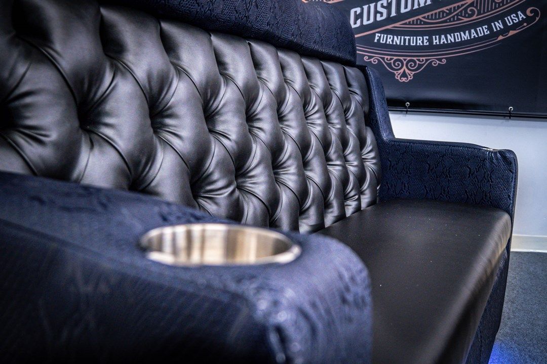 Blue crocodile nightclub couch
