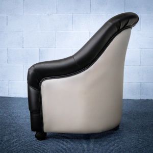 nightclub barrel chair black and white by HRR Custom Designs