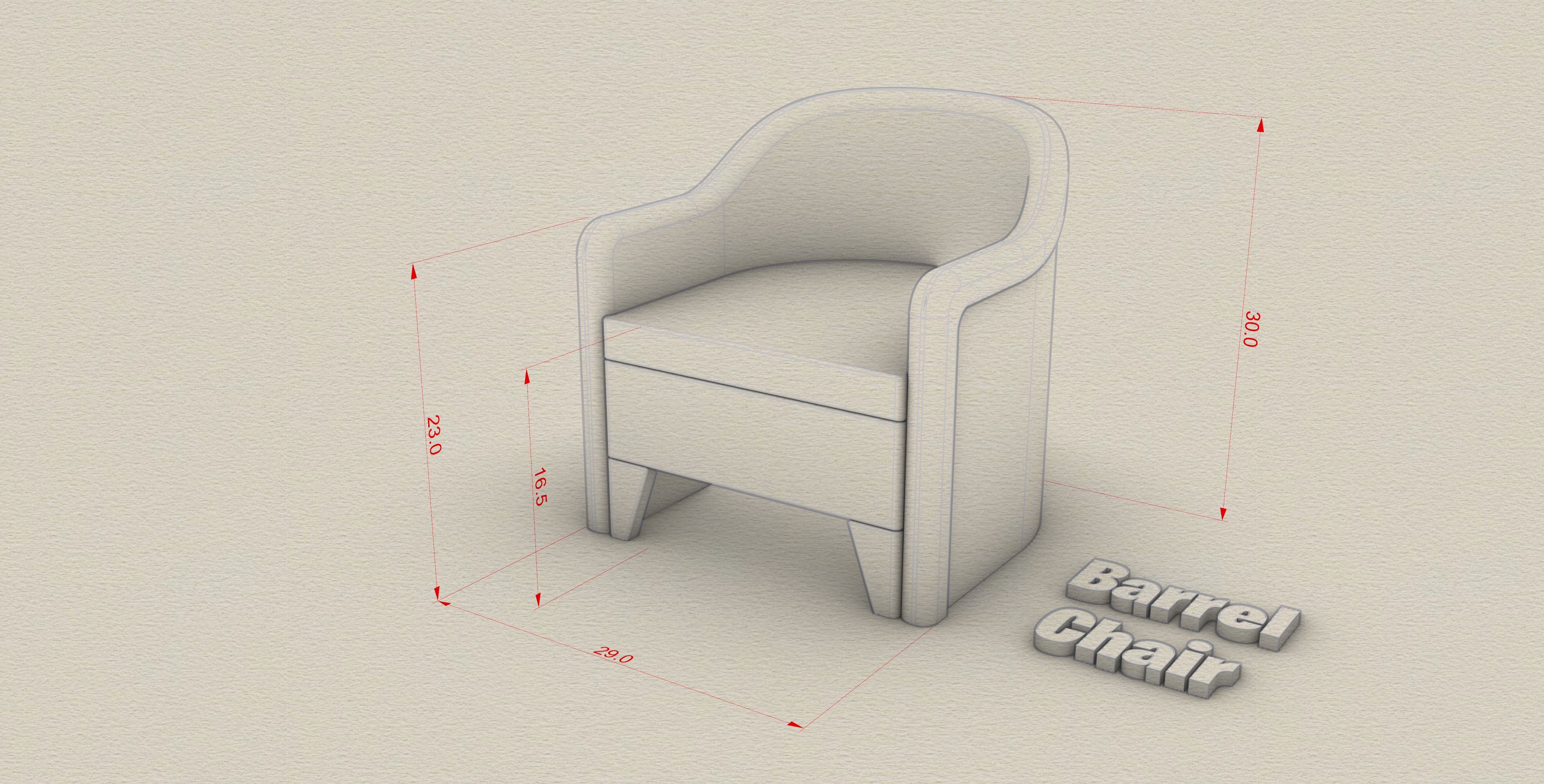 custom design furniture barrel chair blueprint